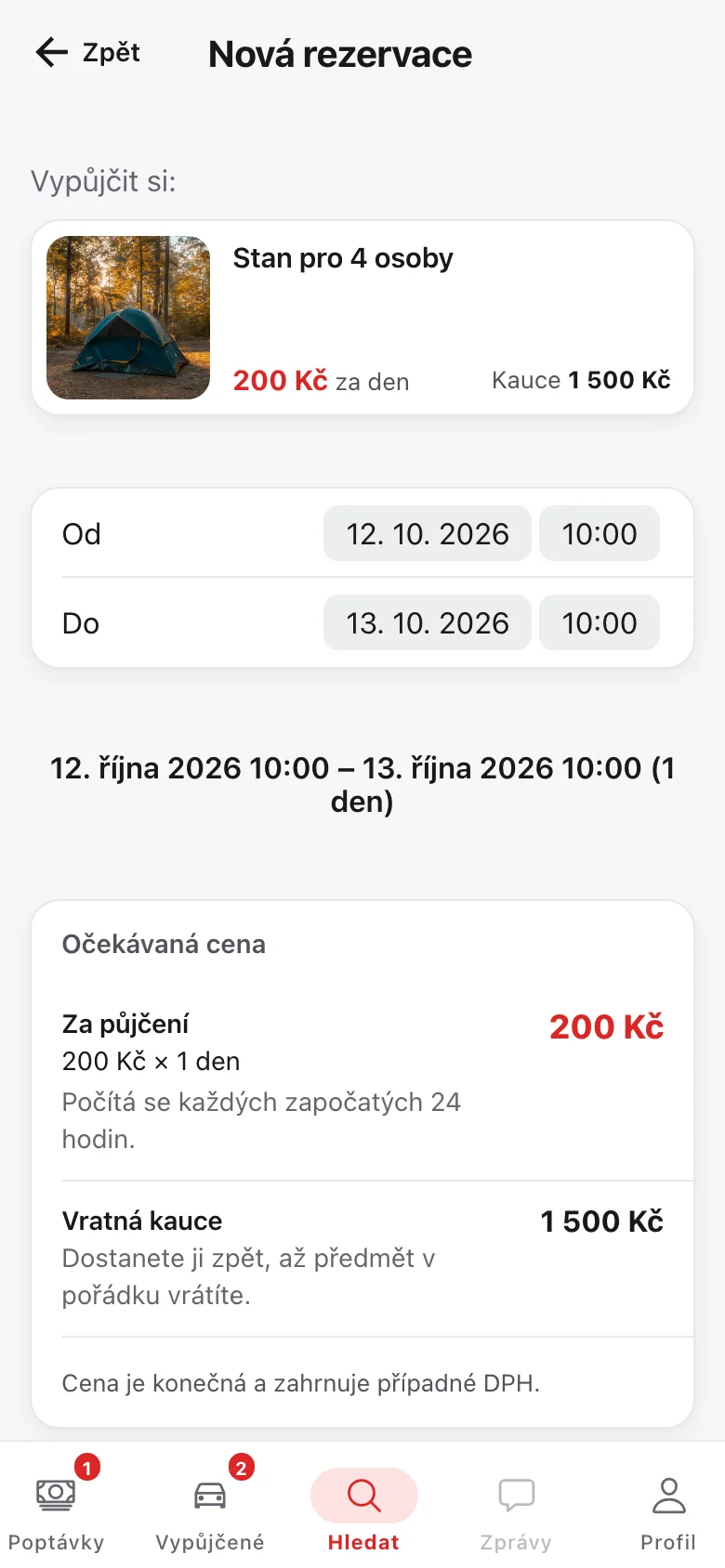 Rezervace předmětu
